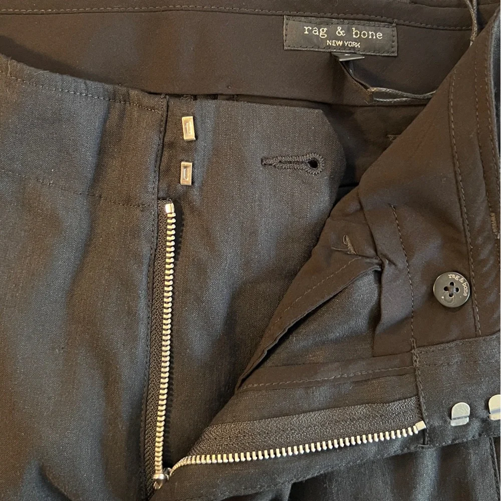 RAG & BONE Women’s Size 4 Black Dylan Cropped Linen Pants
